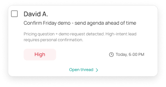 David A. Confirm Friday demo lead notification